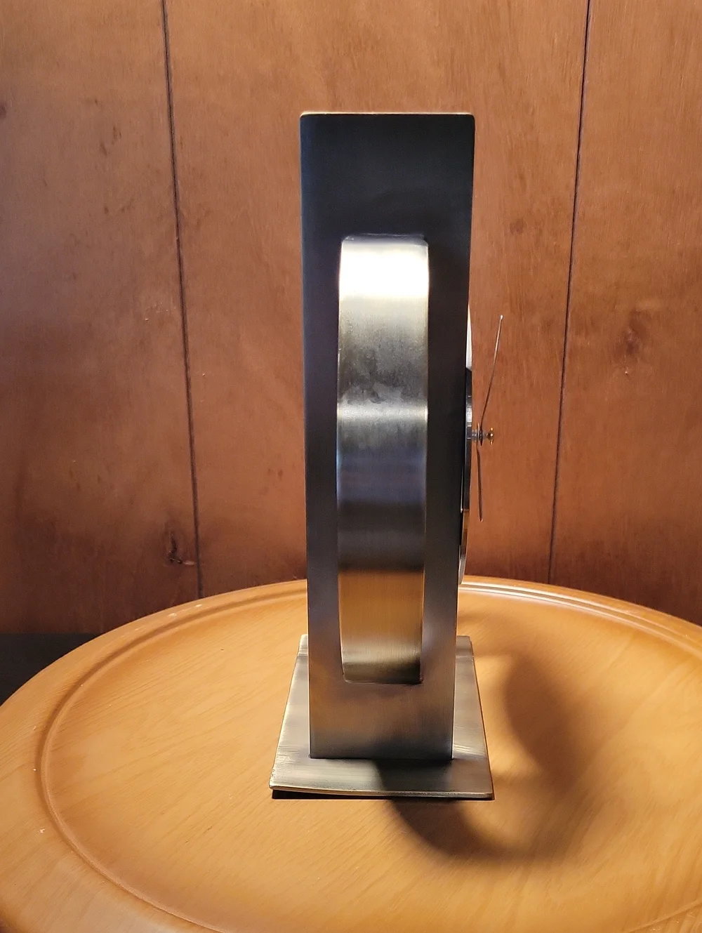 Vintage Seth Thomas Modern Bronze Metal Table Clock Sculpture - Home Wall Decor